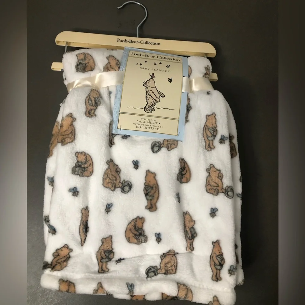 Vintage/Retro A.A. Milne Winnie The Pooh Honey Baby Throw Blanket NWT - Picture 1 of 4
